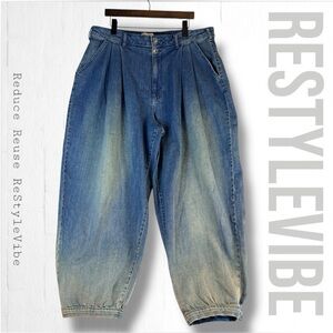 PILCRO ANTHROPOLOGIE Women’s Size 33T Denim Jeans Barrel Style High Rise Stretch